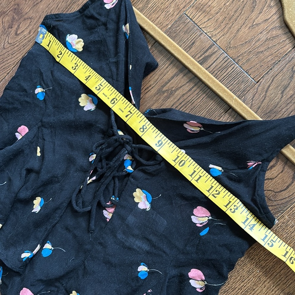 NEW NWT FREE PEOPLE Floral Black Corset Cami Top Size XS 100% Viscose adjustable - Picture 4 of 9